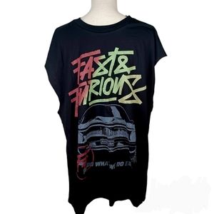 Fast & Furious Sleeveless T-Shirt NEW Mens 2XL 50-52 Black -Graphic Print Tee